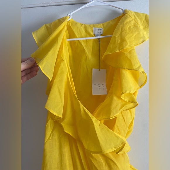 Zara Yellow Ruffle Blouse - Picture 3 of 5
